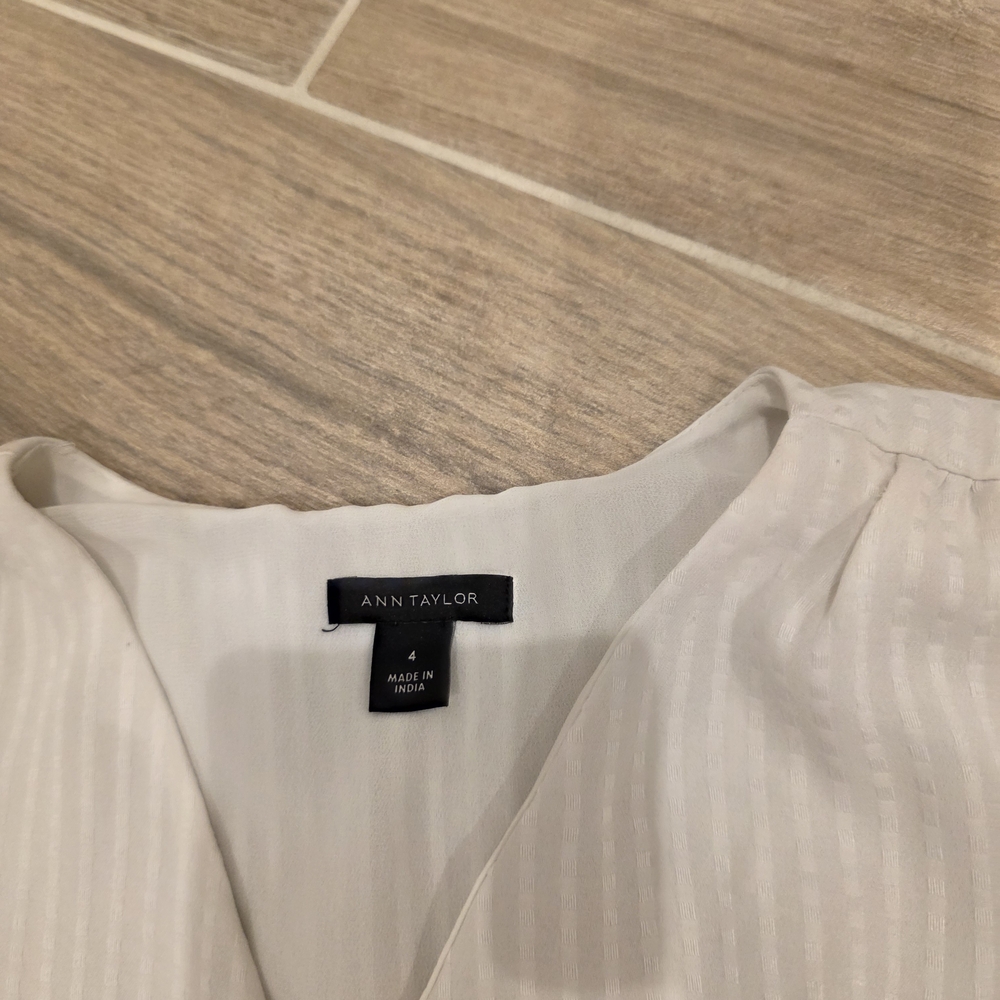 Ann Taylor Cream Wrap Blouse - Picture 3 of 3